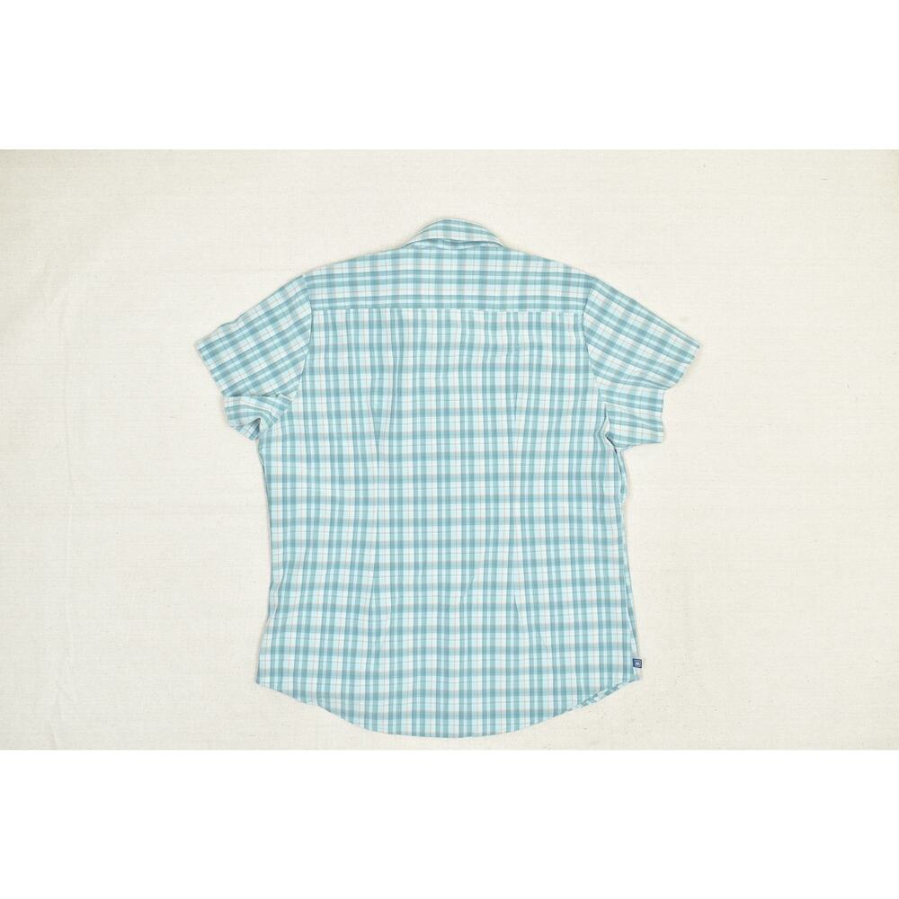 Mizzen+Main Men's Blue Plaid Button-Down Shirt Regular Size M Short Sleeve - Picture 4 of 8